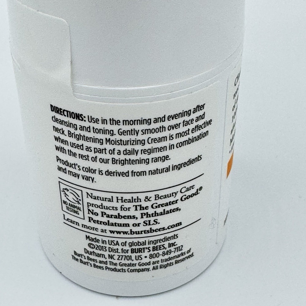 Burt's Bees Brightening Moisturizing Cream Daisy Extract 1.8oz NOS Read - Picture 6 of 14